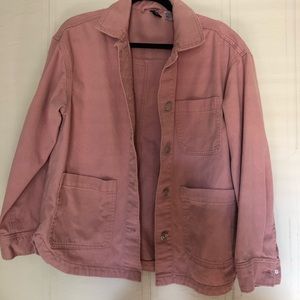 Pink Oversize Canvas Shacket